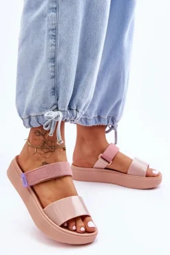 Wegańskie Klapki Na Rzep ZAXY HH285284 Nude