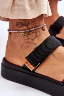 Wegańskie Klapki Na Rzep ZAXY HH285282 Czarne