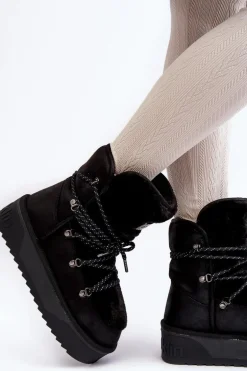 Wegańskie Śniegowce Na Platformie Wodoodporne D.Franklin DFSH371008 Czarne