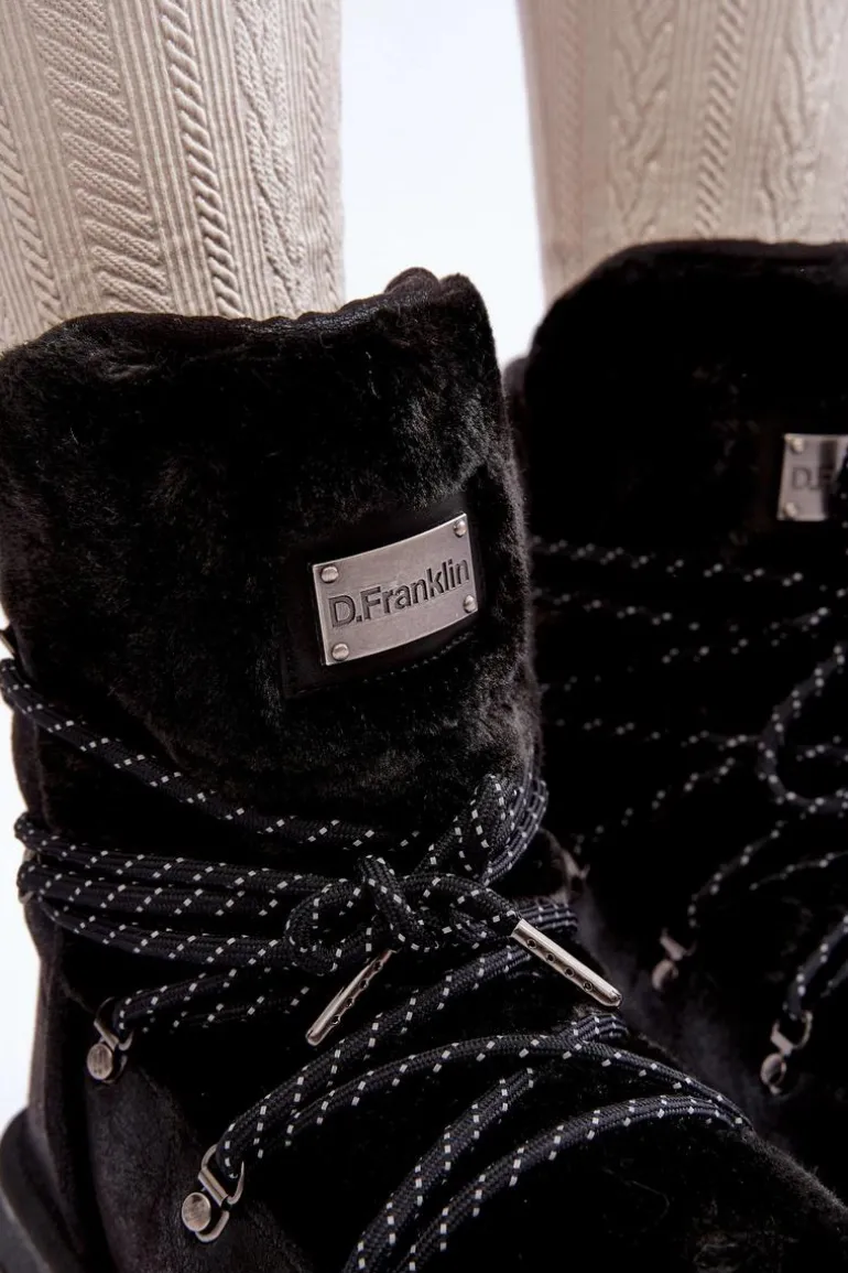 Wegańskie Śniegowce Na Platformie Wodoodporne D.Franklin DFSH371008 Czarne