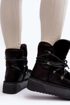 Wegańskie Śniegowce Na Platformie Wodoodporne D.Franklin DFSH371008 Czarne