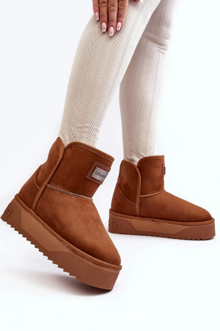 Wegańskie Śniegowce Na Platformie D.Franklin DFSH371004 Brązowe