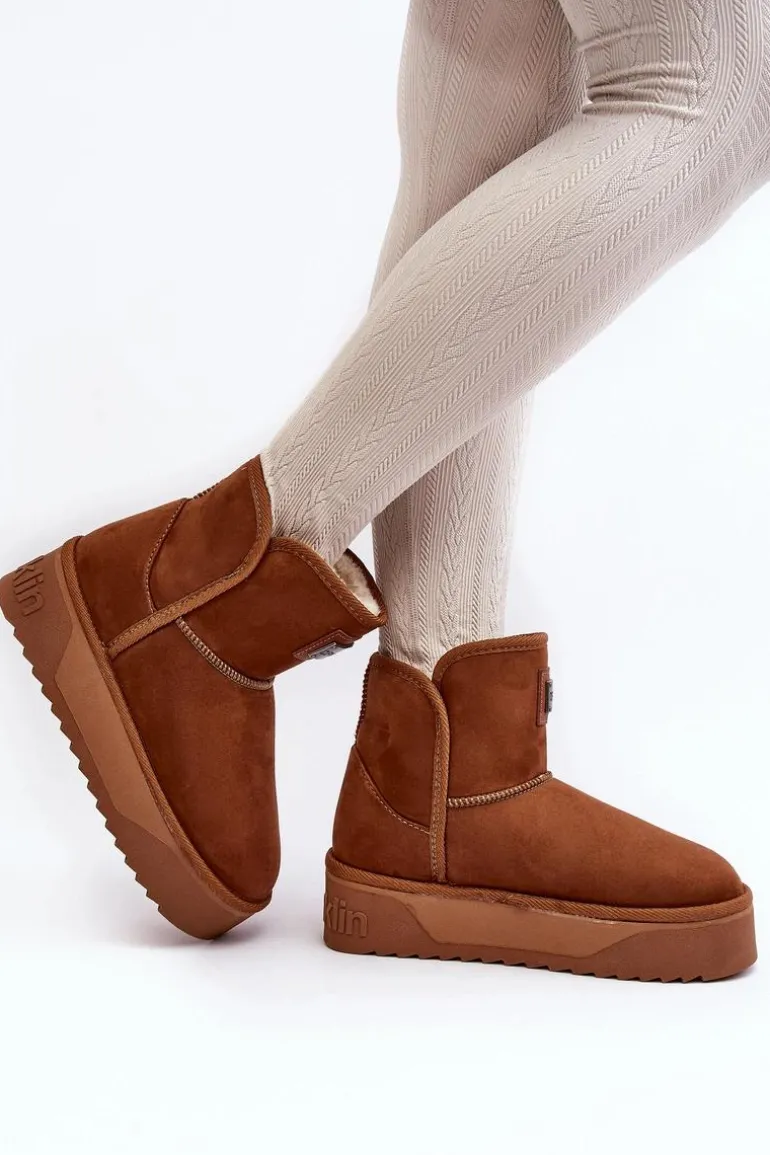 Wegańskie Śniegowce Na Platformie D.Franklin DFSH371004 Brązowe