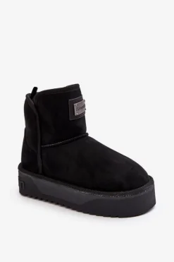 Wegańskie Wodoodporne Śniegowce Na Platformie D.Franklin DFSH371004 Czarne