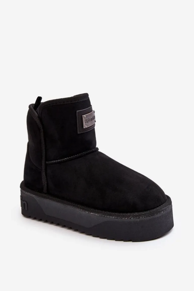 Wegańskie Wodoodporne Śniegowce Na Platformie D.Franklin DFSH371004 Czarne