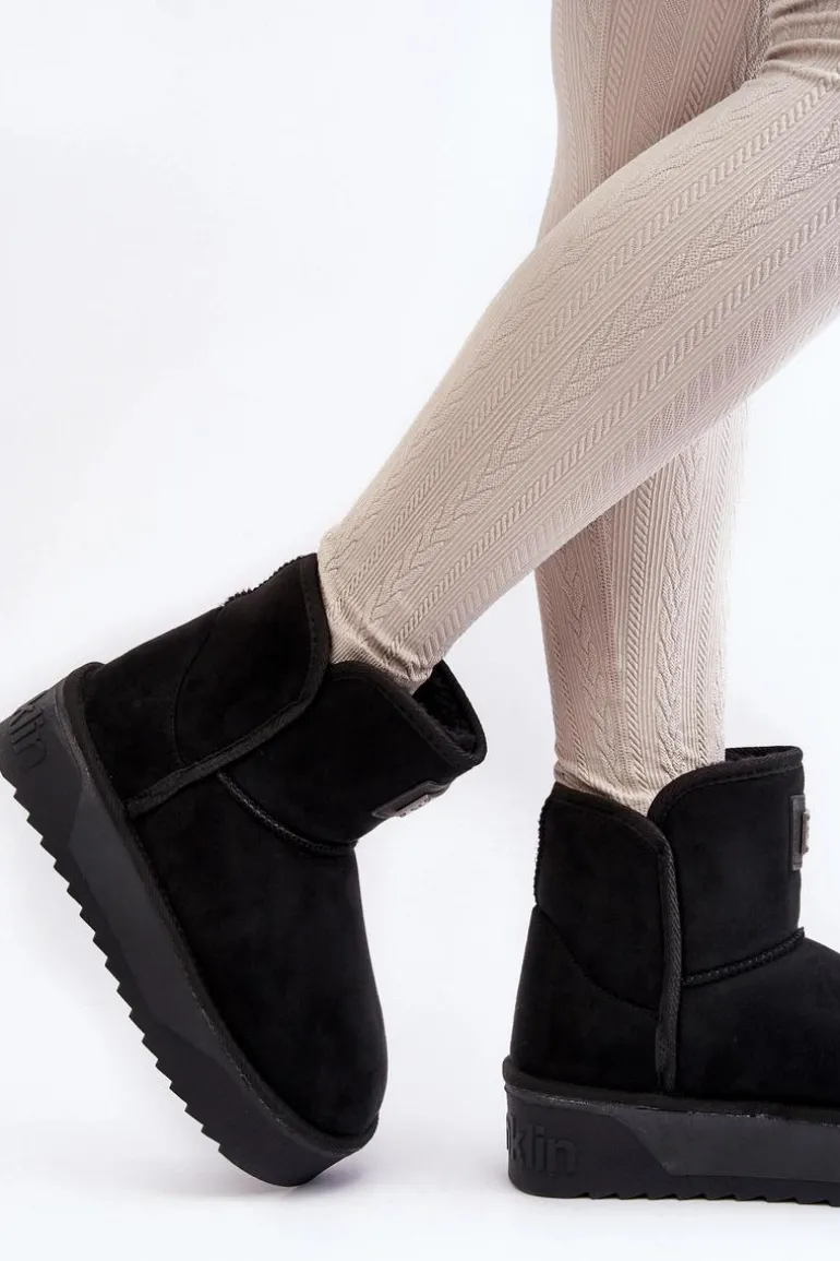 Wegańskie Wodoodporne Śniegowce Na Platformie D.Franklin DFSH371004 Czarne