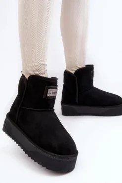 Wegańskie Wodoodporne Śniegowce Na Platformie D.Franklin DFSH371004 Czarne