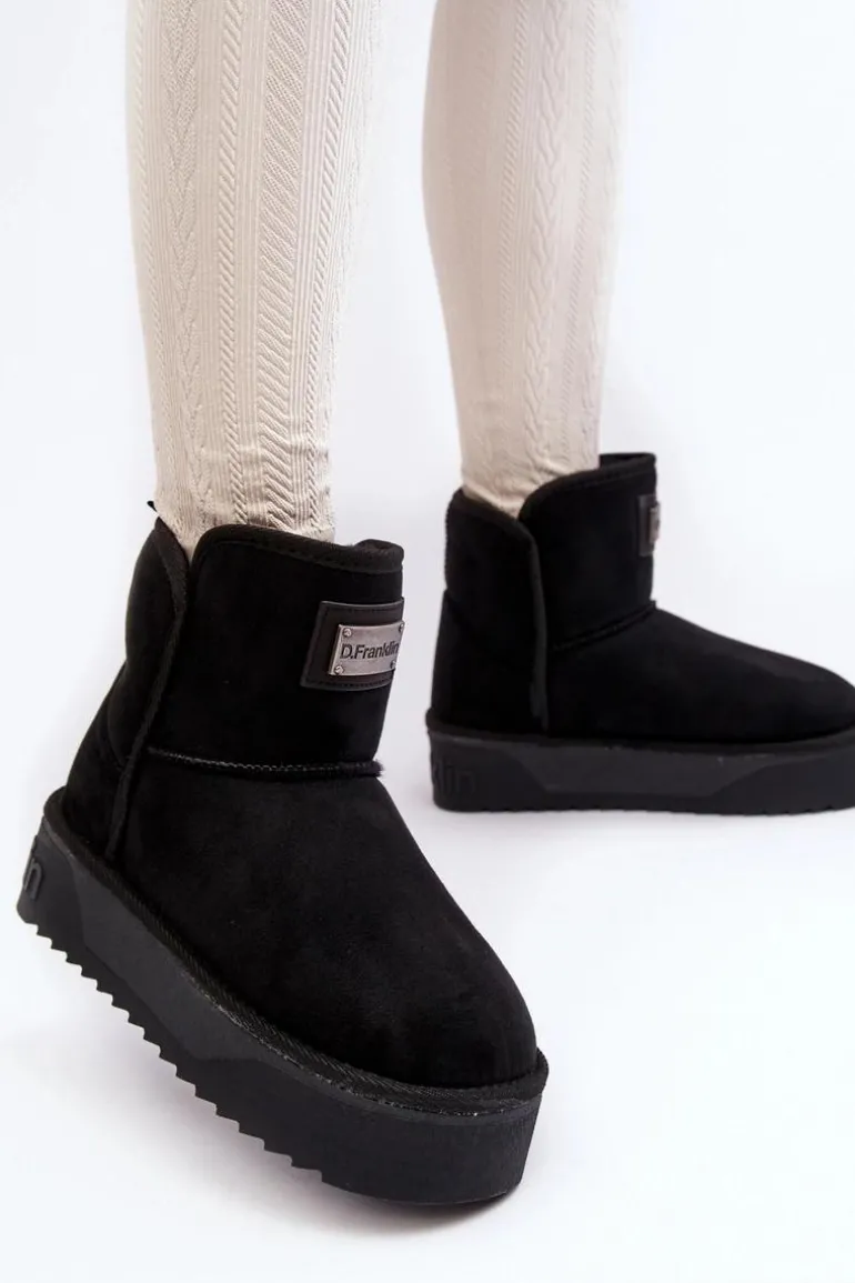 Wegańskie Wodoodporne Śniegowce Na Platformie D.Franklin DFSH371004 Czarne