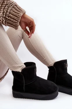 Wegańskie Wodoodporne Śniegowce Na Platformie D.Franklin DFSH371004 Czarne