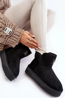 Wegańskie Wodoodporne Śniegowce Na Platformie D.Franklin DFSH371004 Czarne