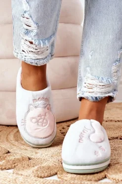 Welurowe Papcie Z Kotem Zielone Good Morning