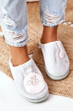 Welurowe Papcie Z Kotem Zielone Good Morning