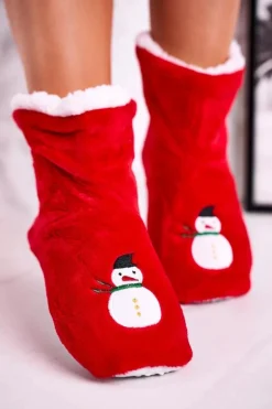 Świąteczne Papcie Z Bałwanem Ocieplone Kożuszkiem Holly