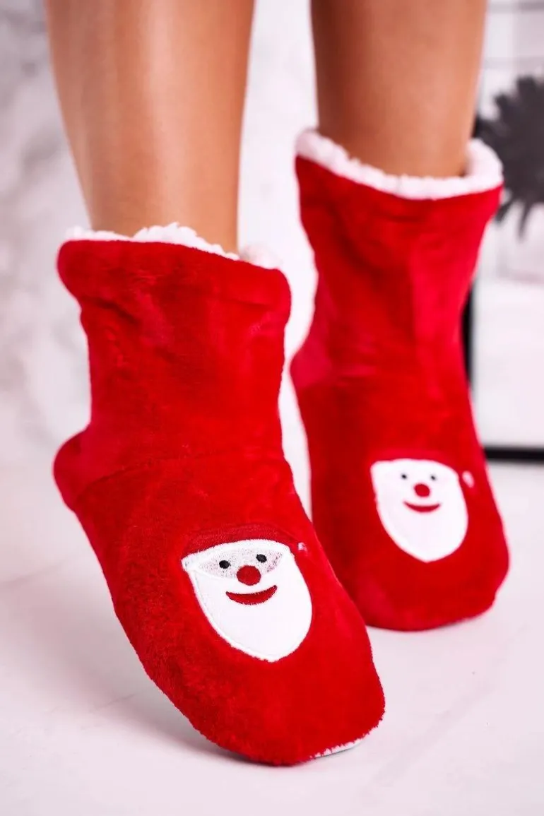 Świąteczne Papcie Z Mikołajem Ocieplone Kożuszkiem Holly