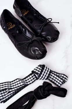 Wiązane Baleriny Lu Boo Czarne