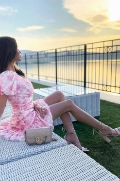 Wiązane Sandały Na Słupku Beżowe Catwalk