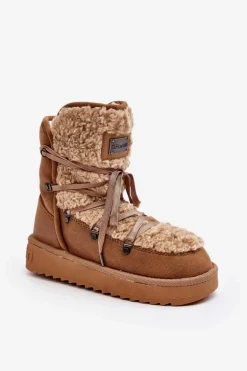 Wodoodporne Śniegowce Na Platformie Wegańskie D.Franklin DFSH370004 Brązowe