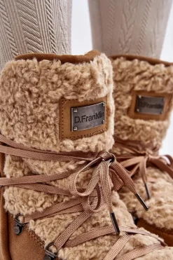 Wodoodporne Śniegowce Na Platformie Wegańskie D.Franklin DFSH370004 Brązowe