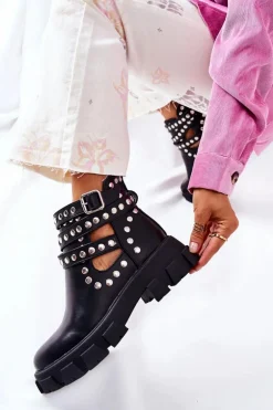 Workery Z Dżetami Na Platformie Czarne Vernelle