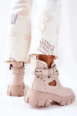 Workery Z Dżetami Na Platformie Beżowe Vernelle