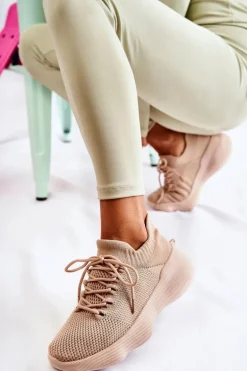 Wsuwane Buty Sportowe Damskie Beżowe Dalmiro