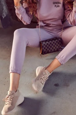 Wsuwane Buty Sportowe Damskie Beżowe Dalmiro