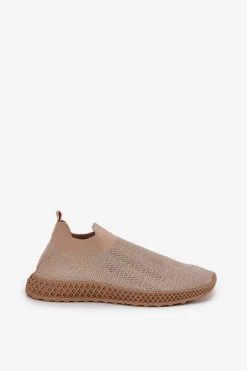 Wsuwane Buty Sportowe Damskie Ze Zdobieniem D&A TW121 Beżowe