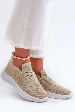 Wsuwane Buty Sportowe Damskie Beżowe Jagelia