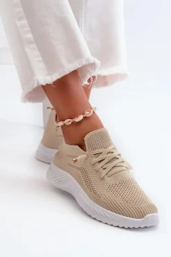 Wsuwane Buty Sportowe Damskie Beżowe Jagelia