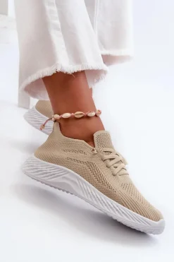 Wsuwane Buty Sportowe Damskie Beżowe Jagelia