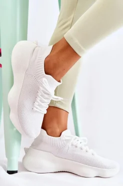 Wsuwane Buty Sportowe Damskie Białe Dalmiro