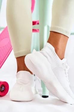 Wsuwane Buty Sportowe Damskie Białe Dalmiro