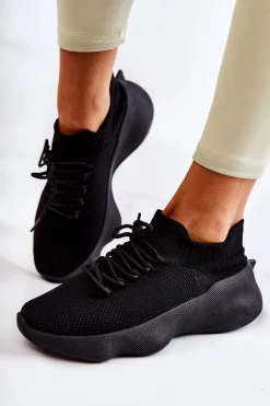 Wsuwane Buty Sportowe Damskie Czarne Dalmiro
