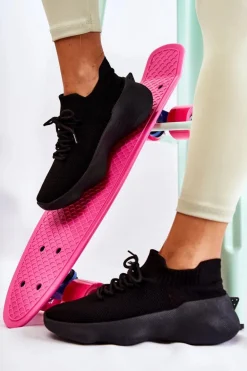 Wsuwane Buty Sportowe Damskie Czarne Dalmiro