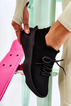 Wsuwane Buty Sportowe Damskie Czarne Dalmiro