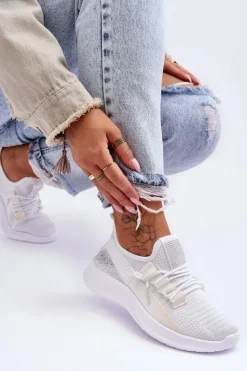 Wsuwane Damskie Buty Sportowe Białe Hold Me!