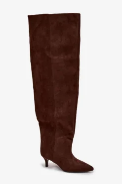 Wsuwane Kozaki Damskie Na Szpilce Czekoladowe Ysolienne