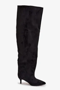 Wsuwane Kozaki Damskie Na Szpilce Czarne Ysolienne