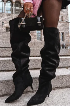 Wsuwane Kozaki Damskie Na Szpilce Czarne Ysolienne