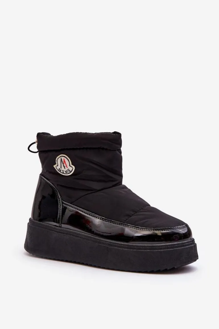 Wsuwane Śniegowce Damskie Na Platformie Czarne Gattea