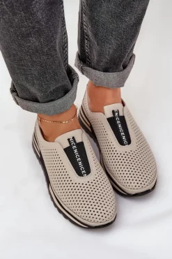 Wsuwane Półbuty Damskie Z Naturalnej Skóry S.Barski LR51-672 Beżowe