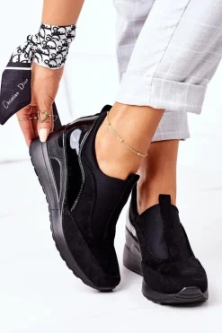 Wsuwane Sneakersy Na Koturnie Vinceza 10593 Czarne