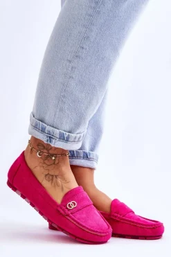 Wsuwane Zamszowe Mokasyny Fuksja Castelo