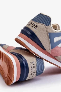 Wygodne Damskie Sneakersy Memory Foam Big Star LL274951 Niebieskie