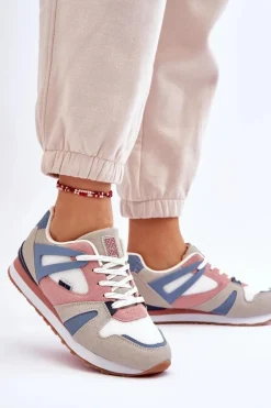 Wygodne Damskie Sneakersy Memory Foam Big Star LL274951 Niebieskie