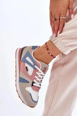 Wygodne Damskie Sneakersy Memory Foam Big Star LL274951 Niebieskie