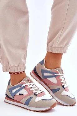 Wygodne Damskie Sneakersy Memory Foam Big Star LL274951 Niebieskie