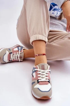 Wygodne Damskie Sneakersy Memory Foam Big Star LL274951 Niebieskie