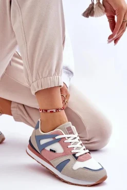 Wygodne Damskie Sneakersy Memory Foam Big Star LL274951 Niebieskie