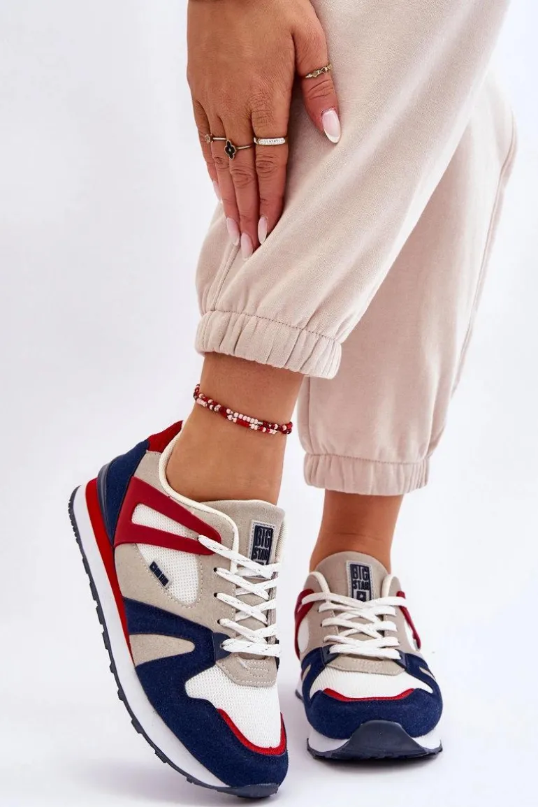 Wygodne Damskie Sneakersy Memory Foam Big Star LL274950 Czerwone